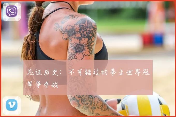 见证历史:不可错过的拳击世界冠军争夺战